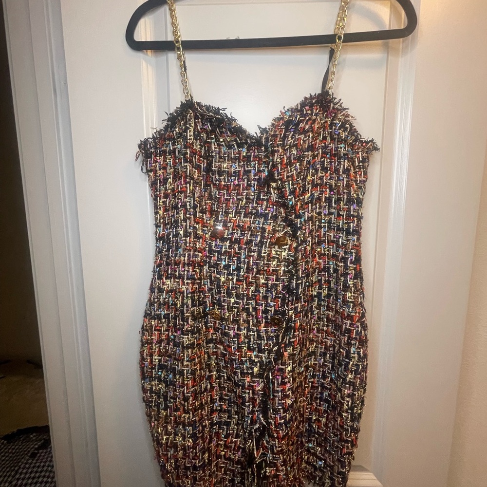 Chanel Multicolor Tweed Mini Dress